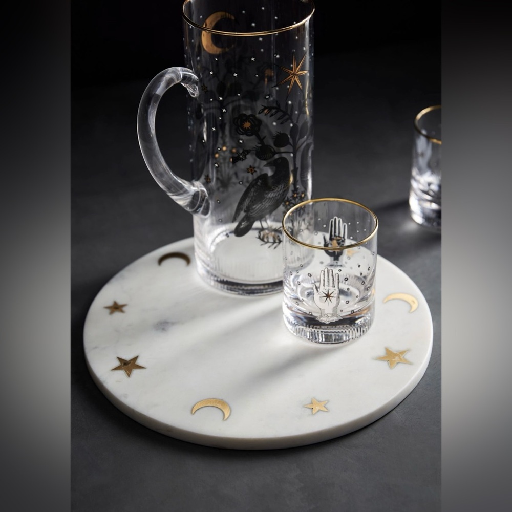 Celestial Marble Brass Cheese Board